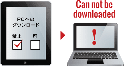 PCへのダウンロード制限機能